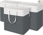 TasticTotes laundry basket 3-Pack, laundry hamper, Hamper with handles, collapsible laundry baskets, Waterproof dirty clothes hamper, Towel Storage for Home or Dorm, 100L-Grey