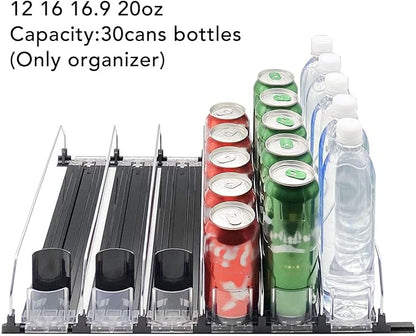 Drink Organizer for Fridge,Self Pushing Drink Organizer for Fridge,Automatic Pusher Glide,Automatic Drink Dispenser for Fridge Pantry Space Saving Can Organizer (38cm)