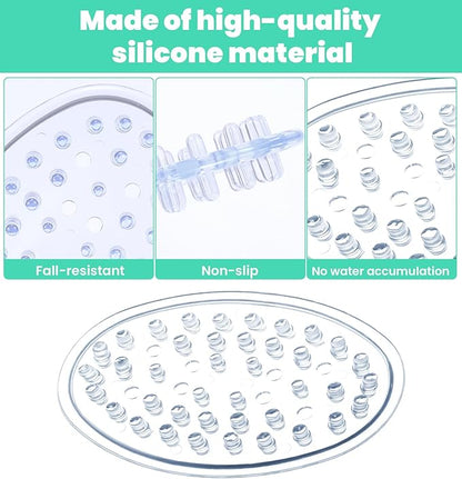 Clear Soap Dish 2 Pack, Plastic Soap Holder for Shower, Food-Grade PVC Oval Saver with Raised Peg Draining, Non-Slip Sponge Holder for Bathroom Kitchen Counter
