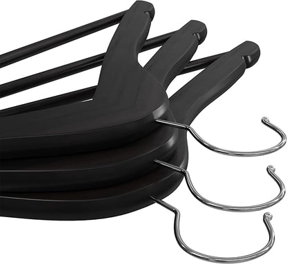 Utopia Home Premium Wooden Hangers 20 Pack - Durable & Slim Coat Hanger - Suit Hanger with 360-Degree Rotatable Hook - Wood Hangers with Shoulder Grooves (Black Color)