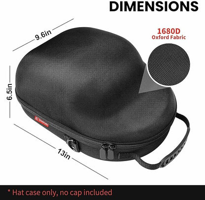 Livelab Hat Case, Hard Hat Case for Baseball Caps, Hat Storage with Carrying Handle & Shoulder Strap, Hat Organizer Protects Up to 6 Hats, Perfect for Travel & Home Storage - Black