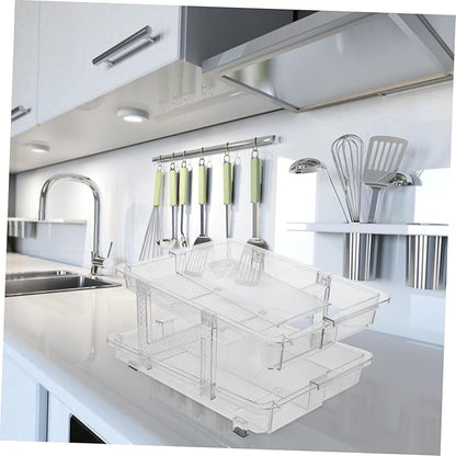 STOBAZA Rolling Soda Can Organizer Double-layer Telescopic Beverage Storage Rack for Fridge Easy Access Can Dispenser Versatile Drink Holder for Home and Office Design