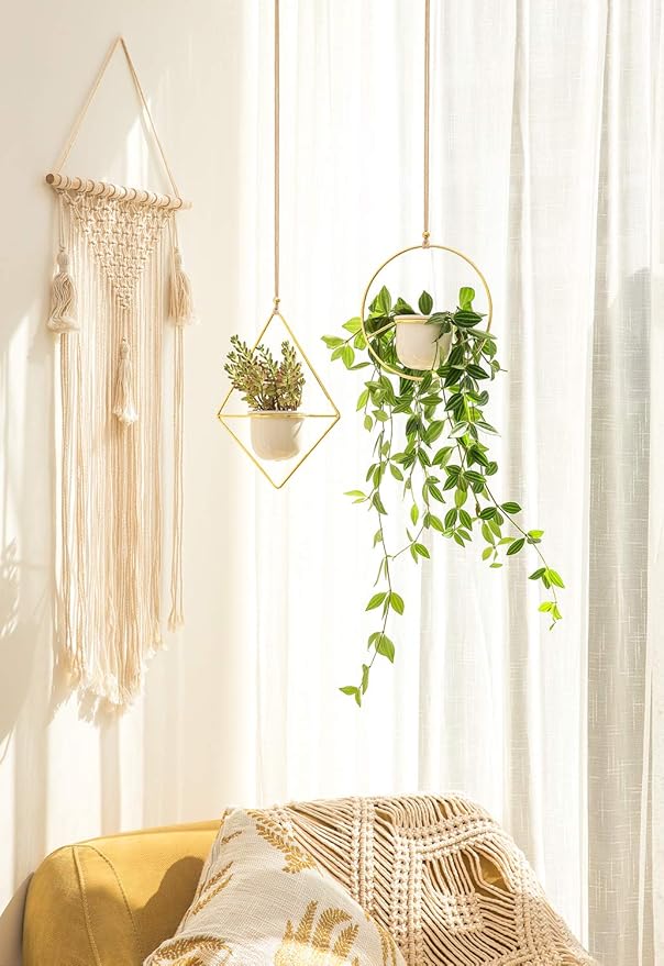 Mkono Macrame Hair Bow Holder Hanging Hair Clips Hanger Headband Storage Organizer Fringe Boho Wall Decor Tassels Bow Organizer for Baby Girls Room Ornament Gift,Ivory(Clips Not Included)