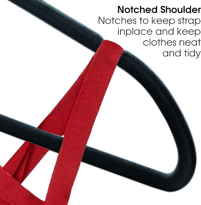 Elama 100 Piece Set of Velvet Slim Profile Heavy Duty Felt Hangers with Stainless Steel Swivel Hooks in Black