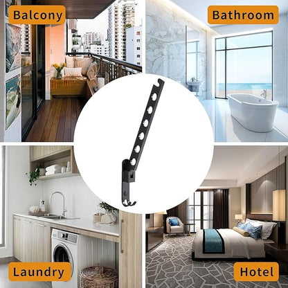 JOOM Retractable Folding Wall Mounted Clothes Hanger Rack Clothes Storage Organizer Laundry Coat Hanger Sturdy Hanging Dryer Rack (one Pack, Black)