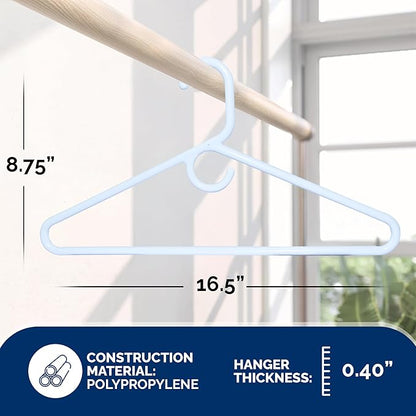 Super Heavy Duty Plastic Hangers, Made in USA, White Super Heavy Weight Hanger, 24 Pack