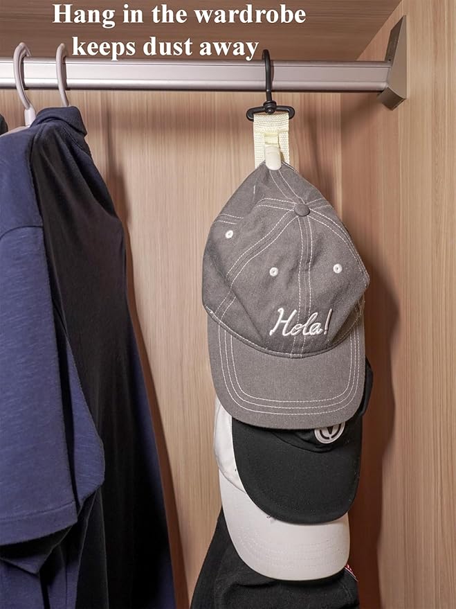 Hat Racks for Baseball Caps Wall, Wall and Door Baseball Hat Storage Organizer, Hat Holder for Closet 1 Pack