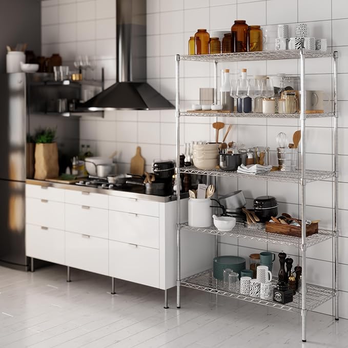 21" Deep x 42" Wide x 74" Height Wire Shelving Kit | 5-Tier | NSF Commercial Storage Rack Unit