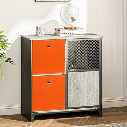 Foldable Storage Cubes Bins ,11 Inch Cloth Storage Cube Fabric Storage Box Cubes Organizer Baskets with Handles for Home Organizer Set of 6 (Orange)