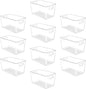 YIHONG 10 Pack Clear Pantry Organizer Bins, Plastic Containers with Handle for Kitchen,Freezer,Cabinet,Closet,Bathroom Under Sink Storage