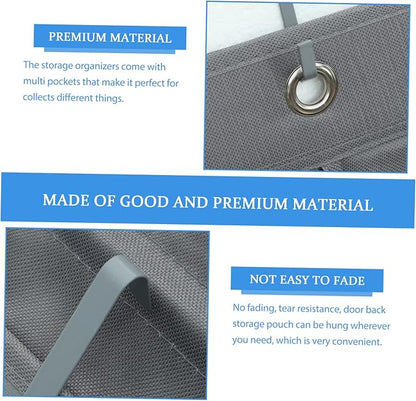 Happyyami 1Set Multi Layer Closet Hanging Pouch Over the Door Storage Organizer for Shoes Craft Supplies and Essentials Easy Install No Tools Needed Grey