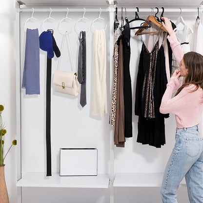 Yaocom 4 Pack Belt Hangers for Closet Rotatable Belt Ring Hook Tie Rack Holders Closet Hanger Organizer for Ties Scarves Baseball Cap Wardrobe Accessory Storage(White)