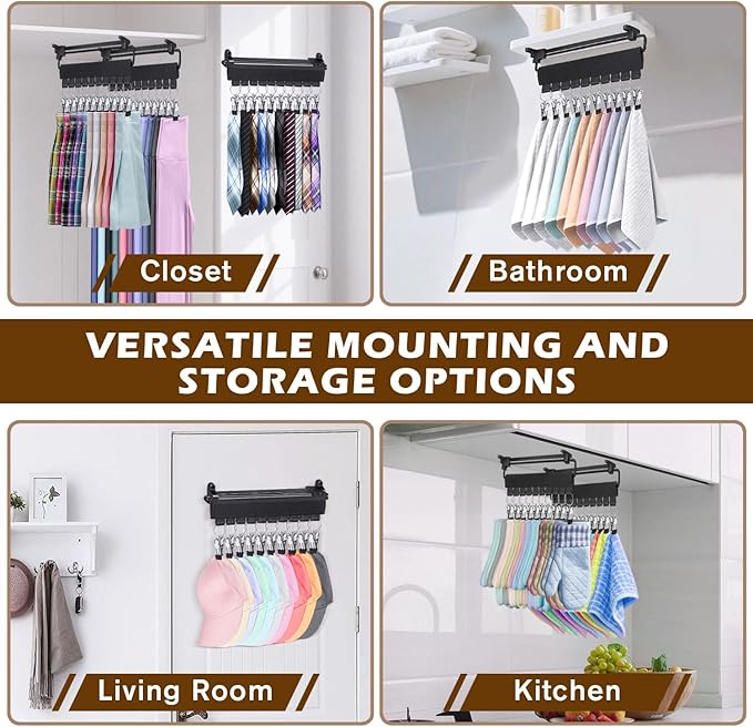 Legging Organizer for Closet, Smooth Sliding Yoga Pant Hanger with Clips, Legging Hangers for Closet Organizer
