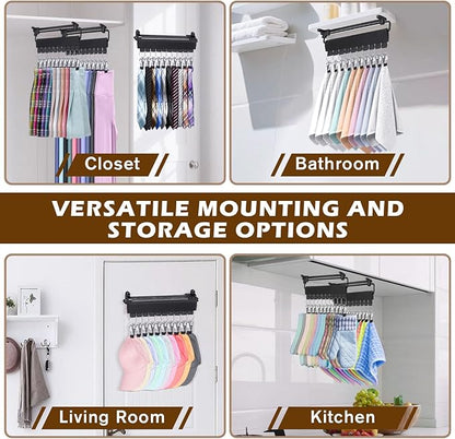 Legging Organizer for Closet, Smooth Sliding Yoga Pant Hanger with Clips, Legging Hangers for Closet Organizer