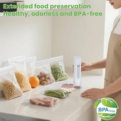 Reusable Vacuum Seal Bags, BPA-Free Food-Grade, Leakproof & Odor-Resistant, Freezer & Microwave Safe, Heavy-Duty Clear Bags for Meat, Seafood, Snacks, Dry Goods, 30 Pack (8.27" x 8.66")