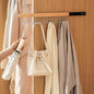 Pull Out Bra Hanger for Closet, Sliding Hooks Rack for Belt Ties Tank Top Scarf Jewelry, Space Saving Organizr for Wardrobe Cabinet, Left Side 12 Hooks Rail, 2 Pcs