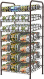 Vrisa Can Organizer for Pantry 7-tier Can Dispenser Rack Holde up to 84 Cans Multifunctional Can Holder for Canned Food Storage Kitchen Cabinet or Pantry Shelf Rustic Brown