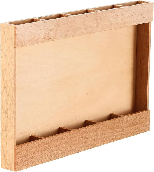 Cabinet Door Straw Holder Wood, with Divider Wooden Organizer for Space-Saving, Easy Install Tape Double-Sided, Ideal and More for Straws Pens Organizing