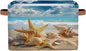 AUUXVA Storage Basket Sea Ocean Beach Starfish Shell Storage Cube Box Durable Canvas Collapsible Toy Basket Organizer Bin with Handles for Shelf Closet Bedroom Home Office