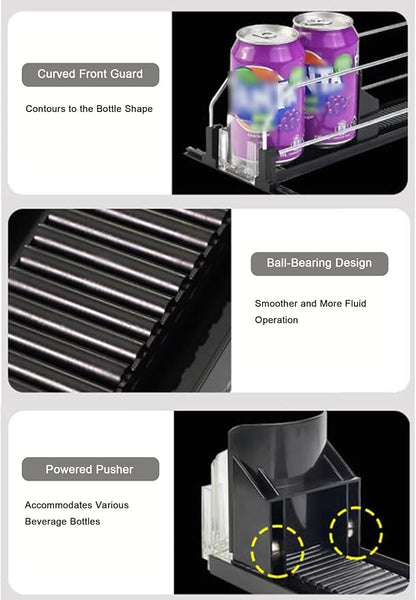 Fridge Automatic Can Dispenser Drink organizer for fridge Grab-and-Go, Auto-Restocking(6.5 x 31 cm)