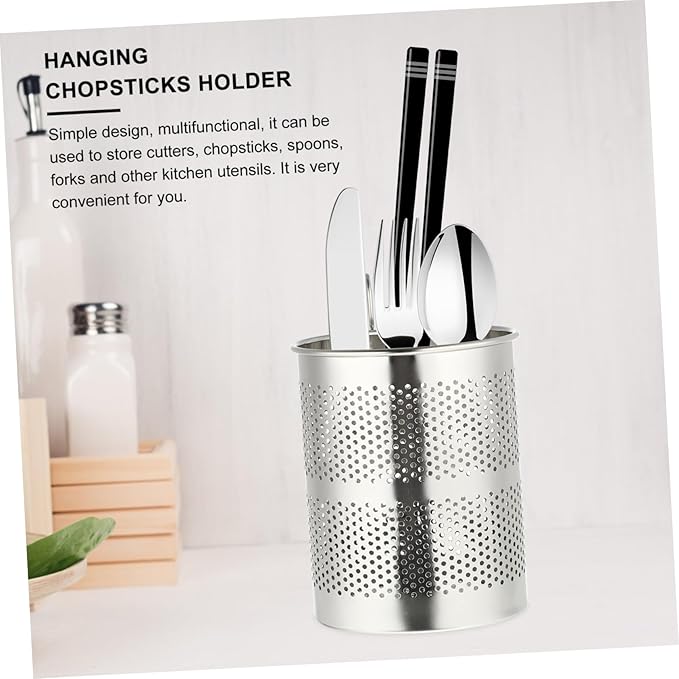 Ciieeo Hanging Chopsticks Holder with Ventilated Drying Rack and Hook Kitchen Utensils Organizer for Efficient Tableware Storage