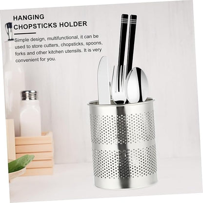 Ciieeo Hanging Chopsticks Holder with Ventilated Drying Rack and Hook Kitchen Utensils Organizer for Efficient Tableware Storage