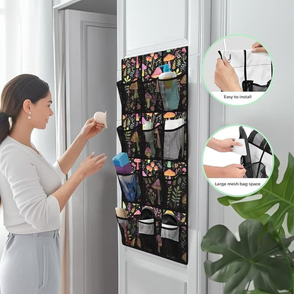 12 Pockets Shoe Organizer Over The Door Large Pockets Mushrooms Over The Door Closet Organizer Black Shoe Holder Hanger for Living Room