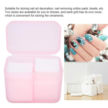 Dioche 2 Grids Nail Storage Box Nail Polish Remover Pad Storage Container Cosmetic Storage Box Organizer Holder Cotton Film Box for Nail Tools, Cosmetics And Crafts Storage Boxes()