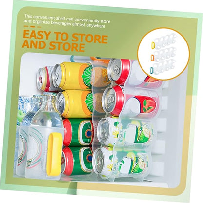 3pcs Soda Can Dispenser and Storage Box Fridge Organizer for Drinks Easy Access Can Holder Random Color