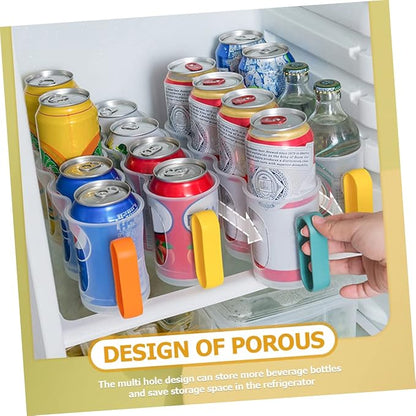 KICHOUSE 3pcs Can Dispenser for Refrigerator Soda Storage Organizer Fridge Organizer Bins Space-saving Drink Can Storage Box Random Color