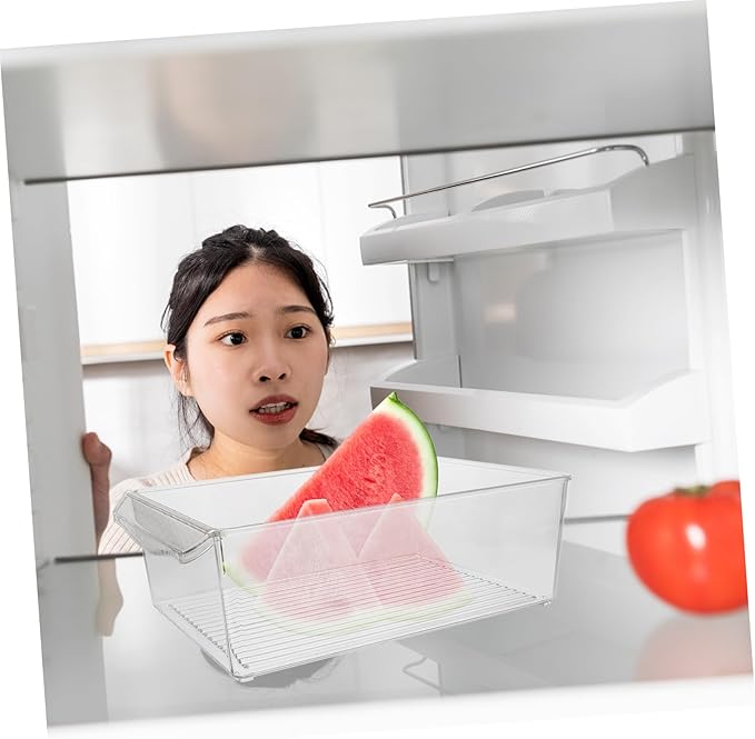 Cabilock Beer Rack Refrigerator Organizers Storage Pulling Type Container Fruit and Food Storage Box