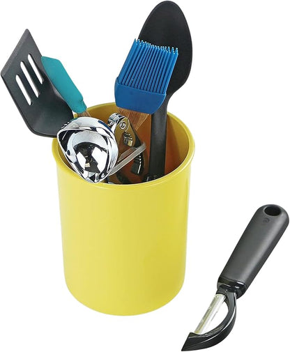 Calypso Basics Utensil Holder for Small Cutlery – Flatware Organizer for Kitchen or Office, Compact Flatware Organizer for Outdoor Dining, Picnics, Camping & Patio Use by Reston Lloyd, Lemon