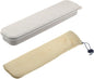 MY MIRONEY Portable Travel Tableware Box Beige Flatware Storage Box Case Travel Utensils Cutlery Case with Bag for Fork Spoon Chopsticks