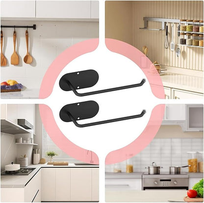 2 Pack Tumbler Lid Organizer,Space Saving Cup Lid Organizer for Yeti Tumbler/Stanley Tumbler/Simple Modern Tumbler Lids,Self-Adhesive Lid Hook for Kitchen Organizers and Storage(Black/Silver)
