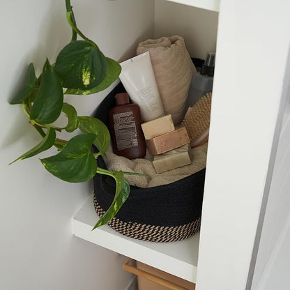Stylish Cotton Rope Storage Basket For Dog Toys, Magazines or Books - The Perfect Woven Bin with Handles For Everyday Organization Reduces Clutter in Your Rooms - A Decorative Gift & Storage Box