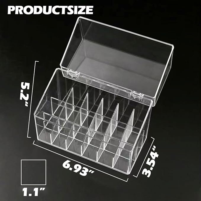 Lipstick Holder Display Case, 18 Slots Acrylic Organizer with Dust Cover, Lip Gloss Holder and Case for Vanity or Drawer, Cosmetic Display and Lipstick Storage Organizer