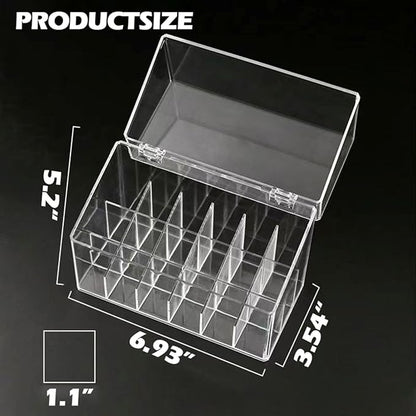 Lipstick Holder Display Case, 18 Slots Acrylic Organizer with Dust Cover, Lip Gloss Holder and Case for Vanity or Drawer, Cosmetic Display and Lipstick Storage Organizer