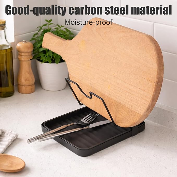 Pot Lid Holder, Carbon Steel Lid Holder Hand Free Slow Cooker Organizer for Bracket Keeping Countertops Kitchen Clean