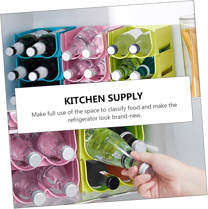 3pcs Crisper Refrigerator Storage Pot Beer Can Drink Container Wine Containers Stackable Kitchen Organizer