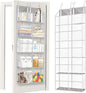 Over the Door Organizer 5 Tiers,Extra Large Behind Door Storage of 10 Compartments,50 lbs Weight Capacity Over the Door Storage, Clear Door Hanging Organizer for Closet, Diaper Organizer