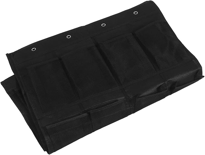 FOMIYES Door Shoe Organizer 24-compartment Mesh Hanging Closet Organizer Boot Storage Bag Space-saving Black Hanging Storage for Bedroom and Office