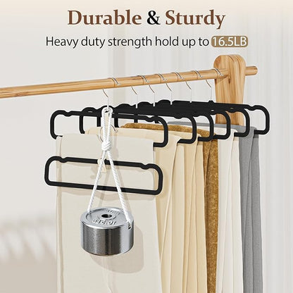 Velvet Felt Pants Hangers 30 Pack – Heavy Duty Space Saving Clothes Hangers with 360° Swivel Hook, Non-Slip Thin Design for Suits, Shirts, Coats, Dresses – Includes 30 Hooks (Black)