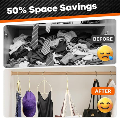 Multipurpose Closet Hangers- Tie and Belt Hanger for Closet- Ideal for Storing Belts, Ties, Scarfs, Baseball Hats, Purses & More- Great Space Saving Belt Organizer for Wardrobe