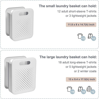 Goderewild Large Collapsible Laundry Basket, Space-Saving Wall-Mounted Hamper Organizer for Home, Dorms, RVs, Measures 13" x 9.5" x 17.5" In