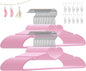 Plastic Hangers 80 Pack, Pink Clothes Hanger with 10 Clips- Ultra Thin Space Saving with 360 Degree Swivel Hook -Strong Adult for Dress,Shirt,Coats