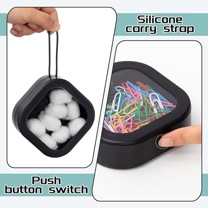 Kathfly 6 Pcs Hair Tie Organizer, Portable Bobby Pin Holder, Stackable Hair Accessories Holder for Travel, Cotton Swabs Dispenser, Jewelry Organizer Box(Neutral Colors)