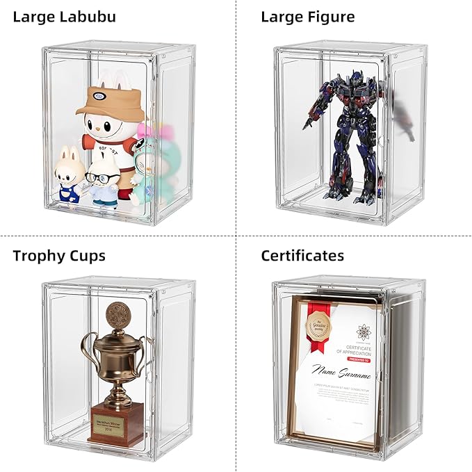 Boot Storage Organizer Tall Boot Shoe Storage Box for Closet 4 Pack Super Large Plastic Boots Container for Storage, Stackable Display Case for Collectibles, Backpack, Helmet, White, XXXXL
