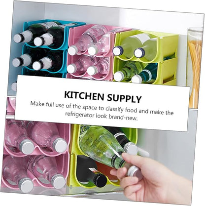 Luxshiny 3pcs Refrigerator Storage Pot Drink Container Wine Containers Stackable Crisper Beer Can Organizer