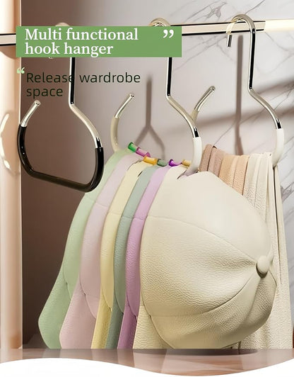 Multi-Functional Space-Saving Hat & Scarf Hanger - Non-Slip PVC Coated Clothes Rack Organizer for Closet, Wall, Balcony - Durable & Versatile Hanger for Hats, Ties, Scarves, Delicate Fabrics (10PCS)