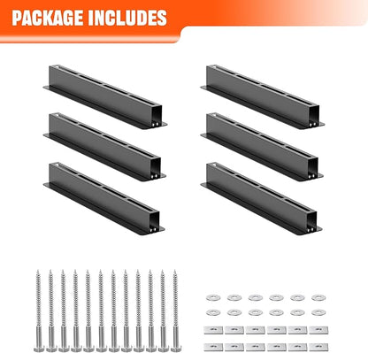 TORACK Garage 16" Studs Ceiling Bin Storage Rack, Overhead Tote Storage Rails Heavy Duty Adjustable Tote Slide Rails for 5 Bins(Bins are not included)